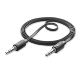 Audio kábel CellularLine AUX AUDIO, AQL® certifikácia, plochý, 2 x 3,5 mm jack, čierny