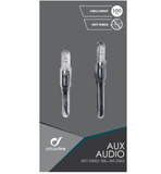 Audio kábel CellularLine AUX AUDIO, AQL® certifikácia, plochý, 2 x 3,5 mm jack, čierny