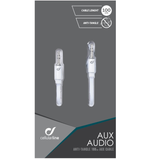 Audio kábel CellularLine AUX AUDIO, AQL® certifikácia, plochý, 2 x 3,5 mm jack, biely